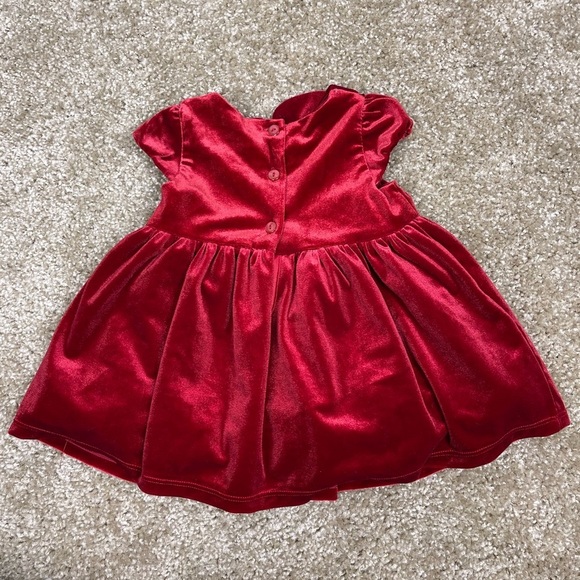 H&M Baby Girl Red Velvet Bow Holiday Christmas Dress 4-6 Months - Picture 4 of 4